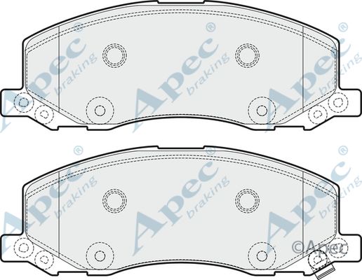 APEC BRAKING Комплект тормозных колодок, дисковый тормоз PAD1696